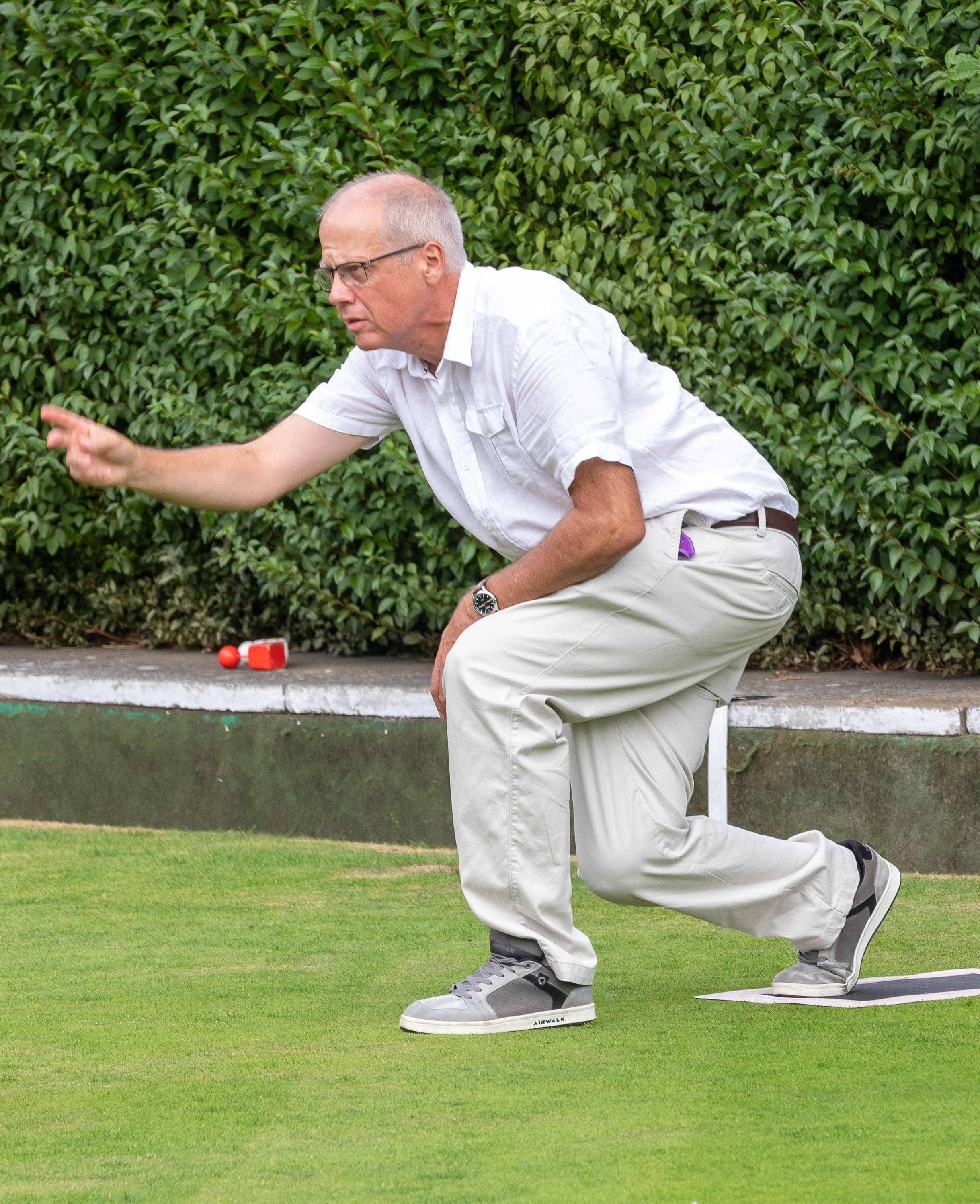 Bowls action
                      at Hampton Bowling Club